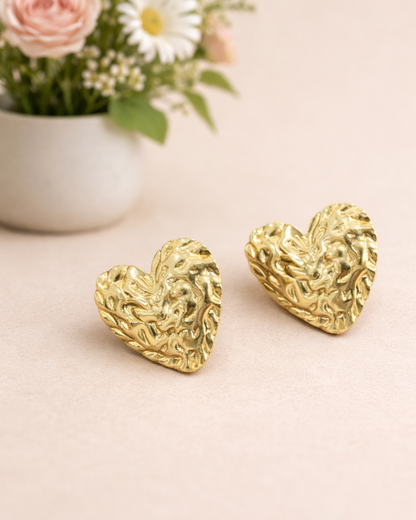 Luxe Ripple Heart | Anti-tarnish
