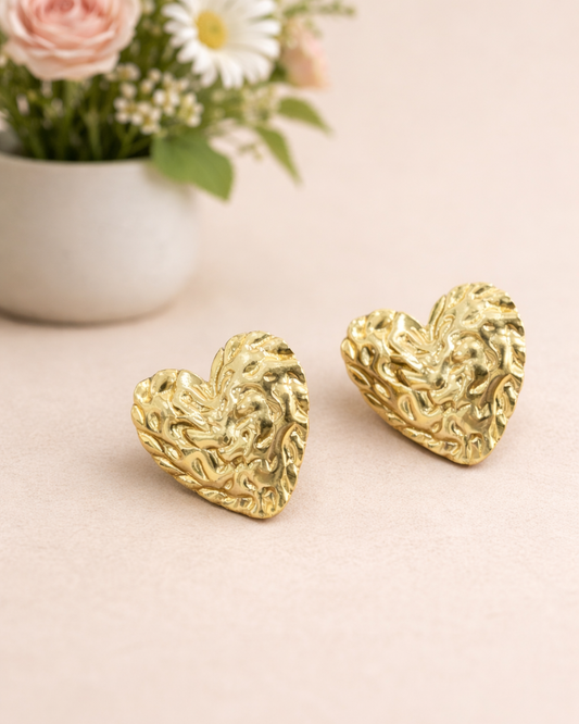 Luxe Ripple Heart | Anti-tarnish