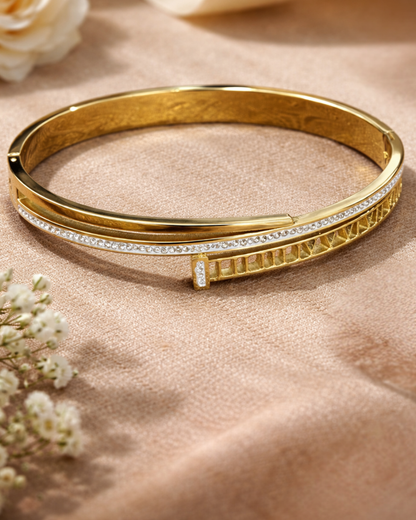 Designer Gold Diamond Bangle Bracelet