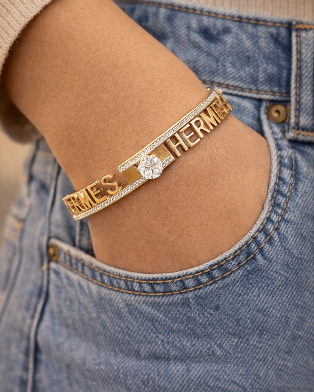 Luxury Gold Crystal Anti-tarnish Bracelet