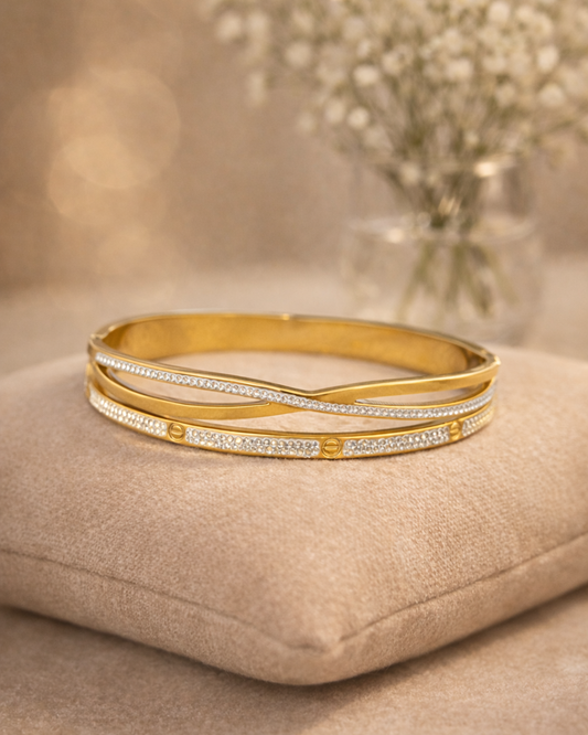 Crystal Studded Anti Tarnish Waterproof Bracelets