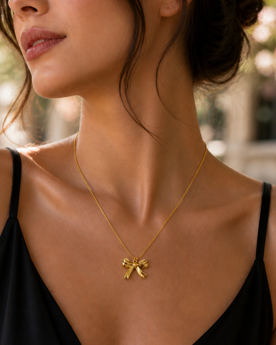 Minimalist Bow Pendant Necklace