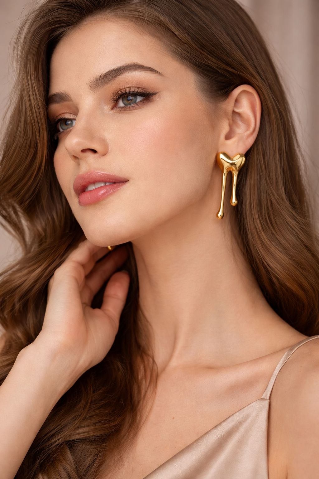 Anti-Tarnish Gold Drip Earrings – Unique Statement Design